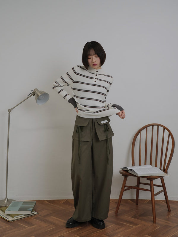 ワイド カーゴパンツ 大人カジュアル レディース Uenui