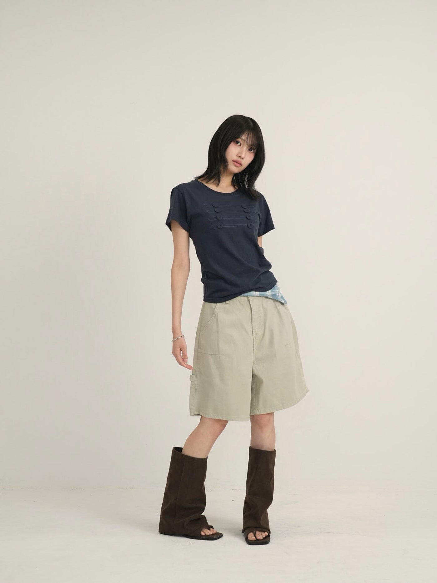 waist check cargo half pants
