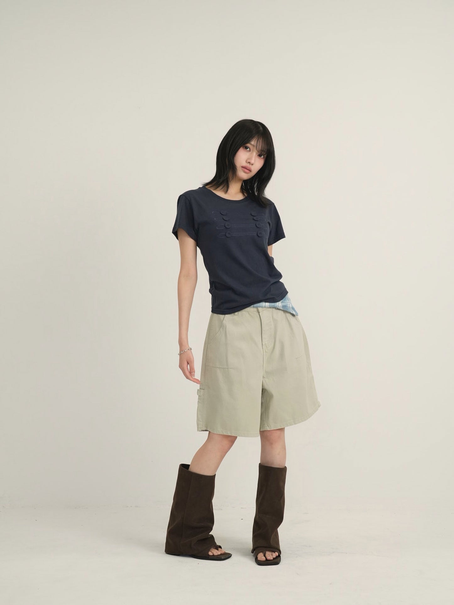 waist check cargo half pants
