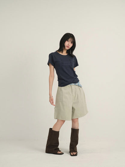 waist check cargo half pants