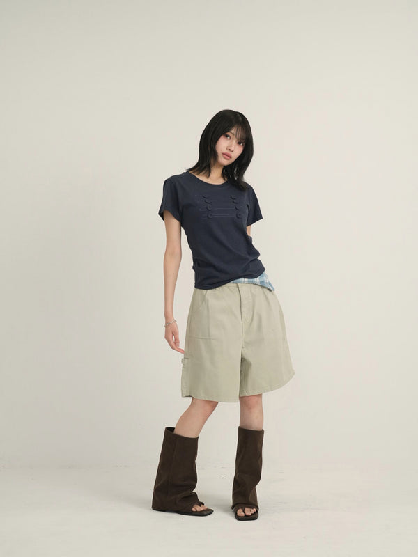 waist check cargo half pants