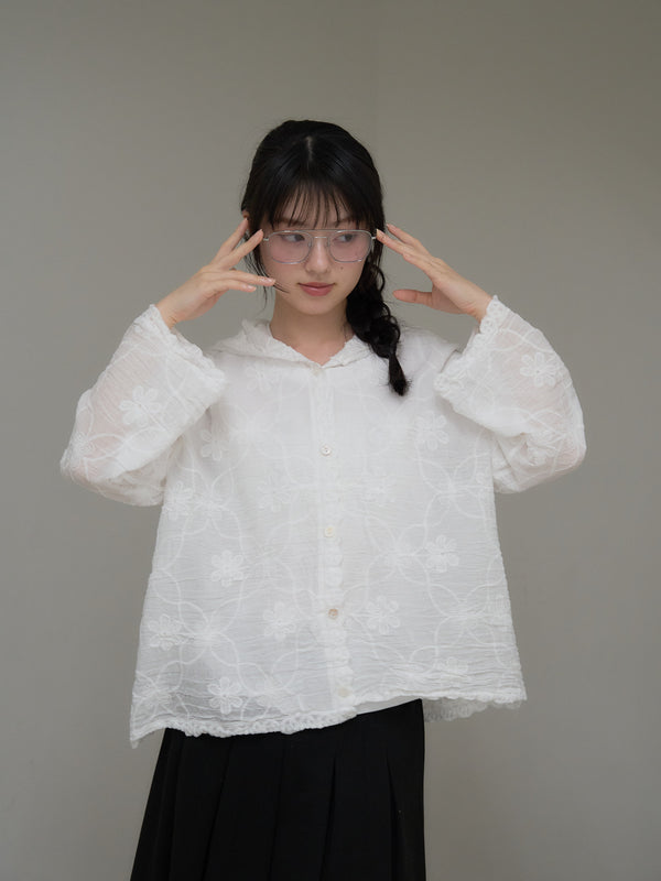 embroidery lace hoodie