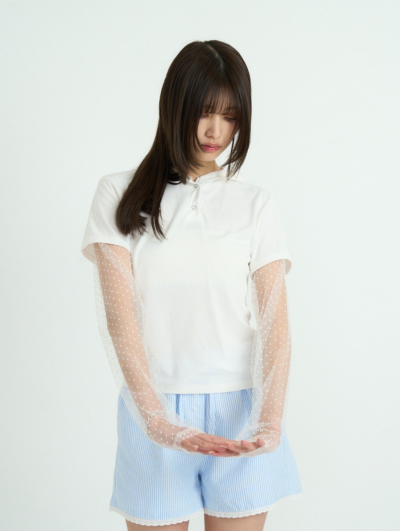 シアー ポロTシャツ カジュアルガーリー レディース Uenui