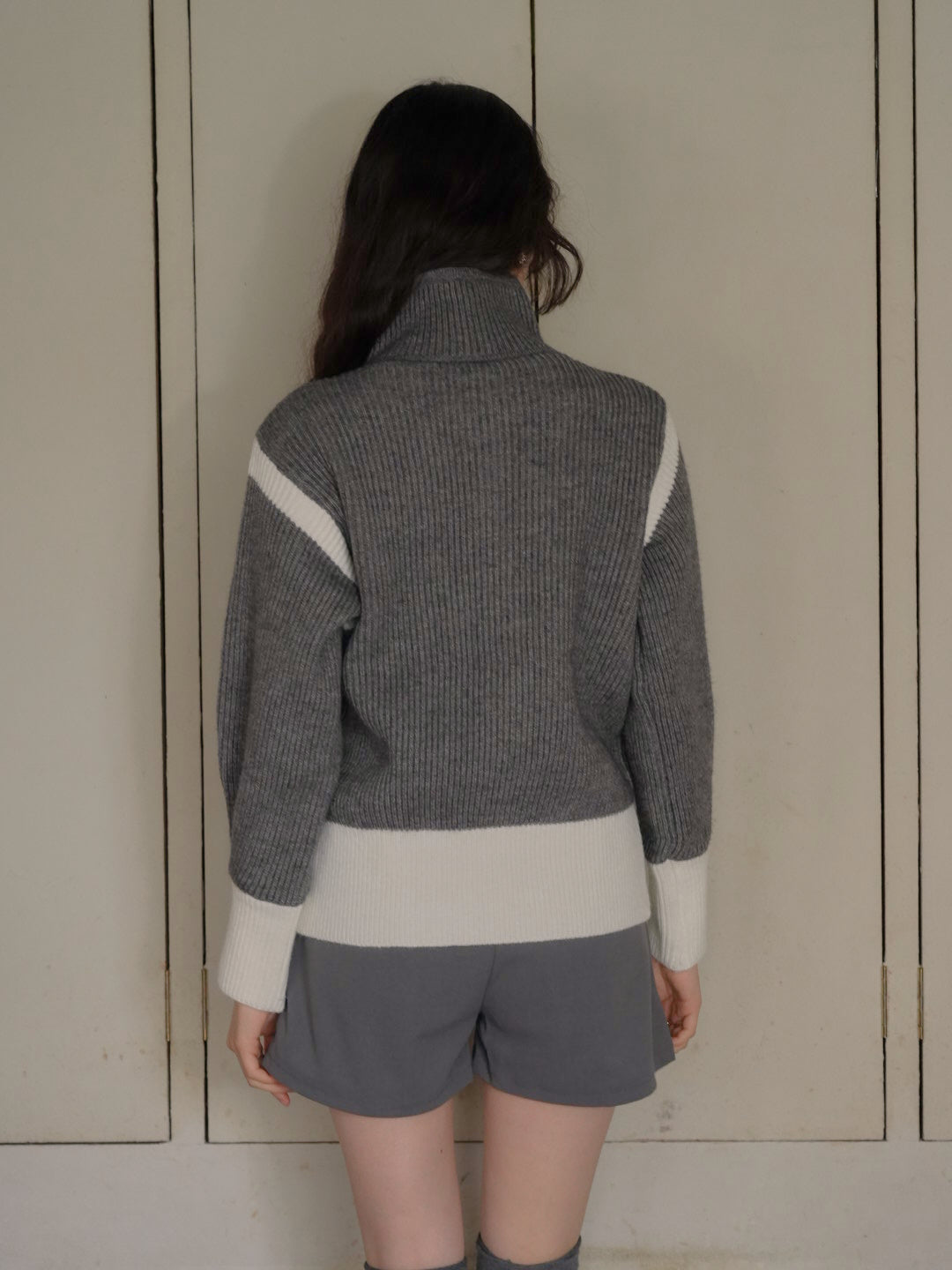 color block knit cardigan