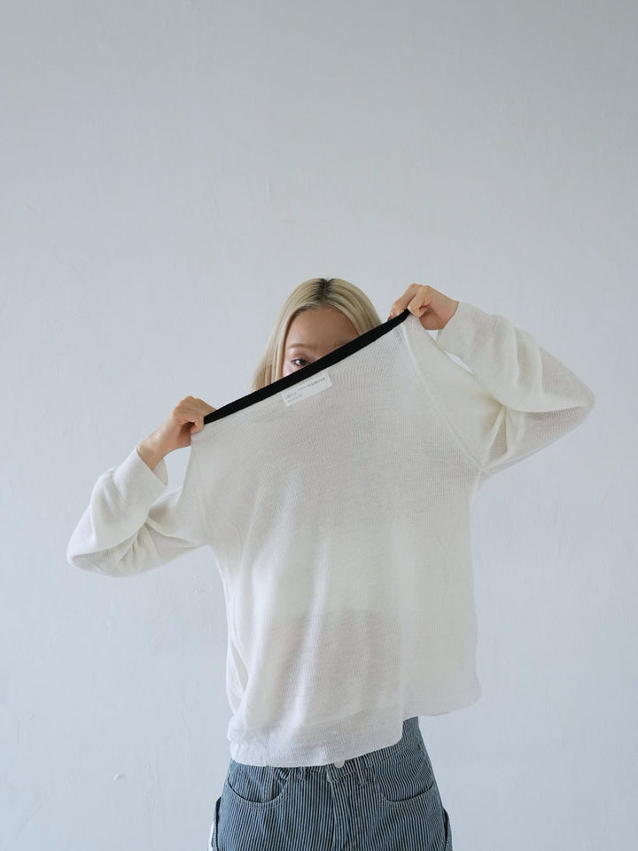 【 10月上旬発送予定 】contrast trim rib knit top