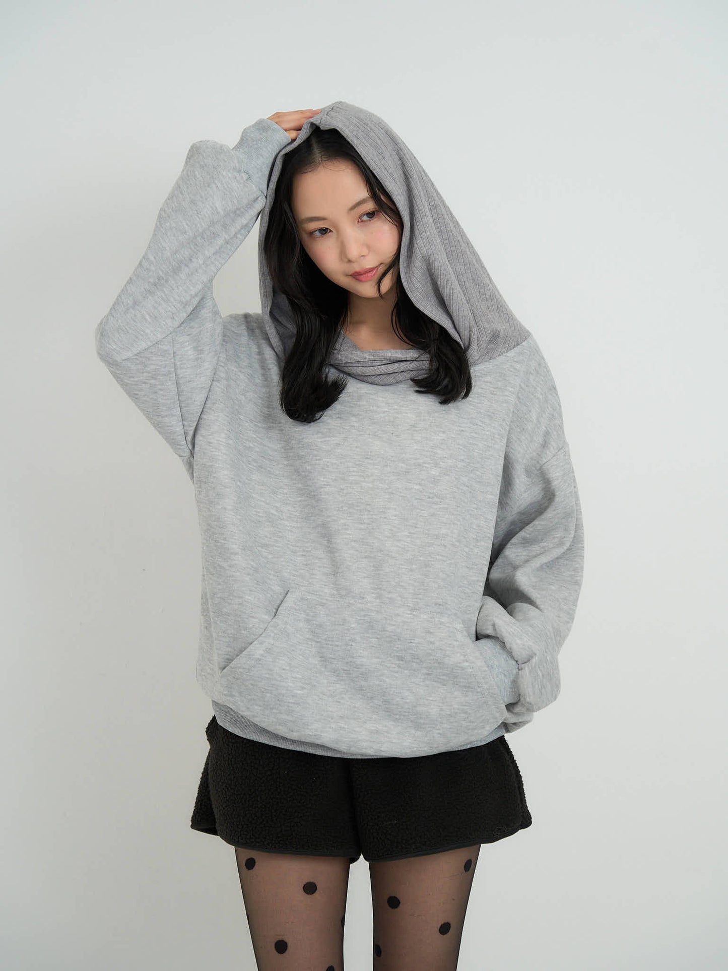 2way off shoulder sweat hoodie