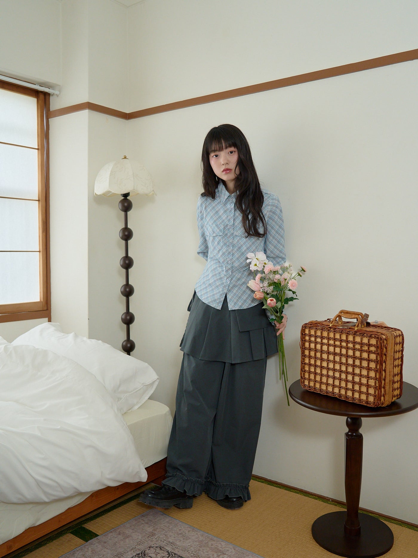 チェックシャツ ブラウス 大人カジュアル レディース Uenui