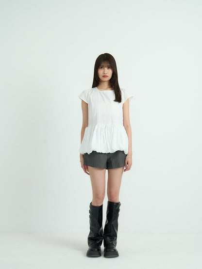pinstripe pleated shorts