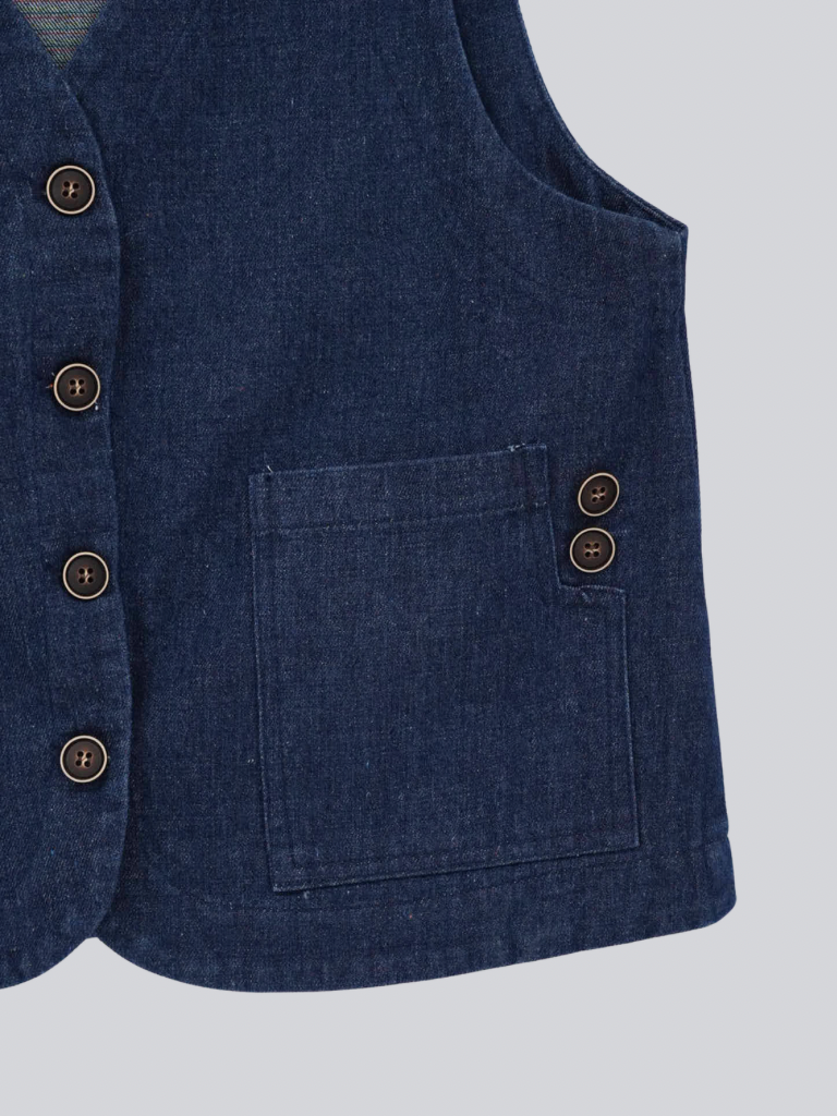 denim button casual vest
