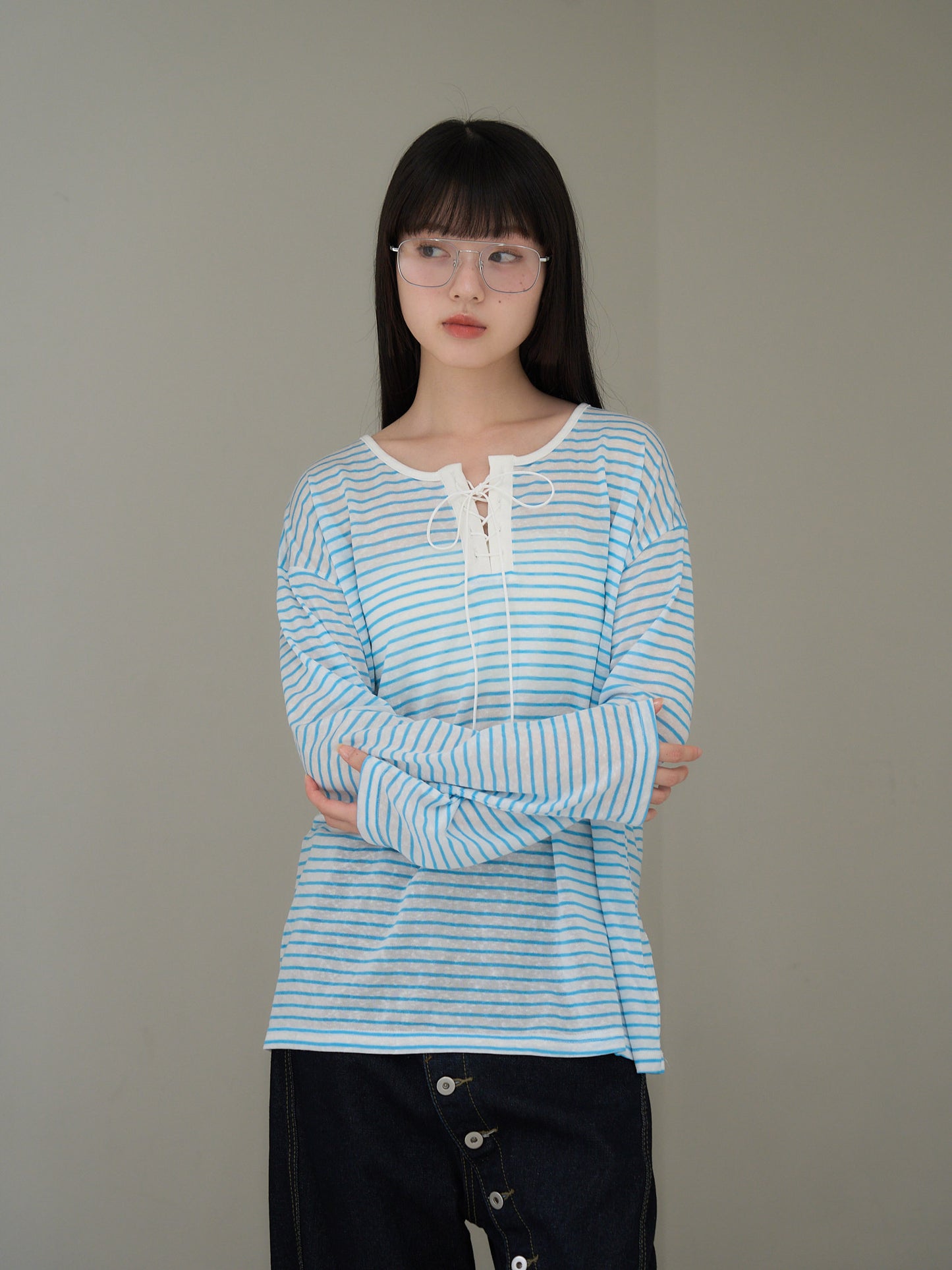 french border long sleeve knit