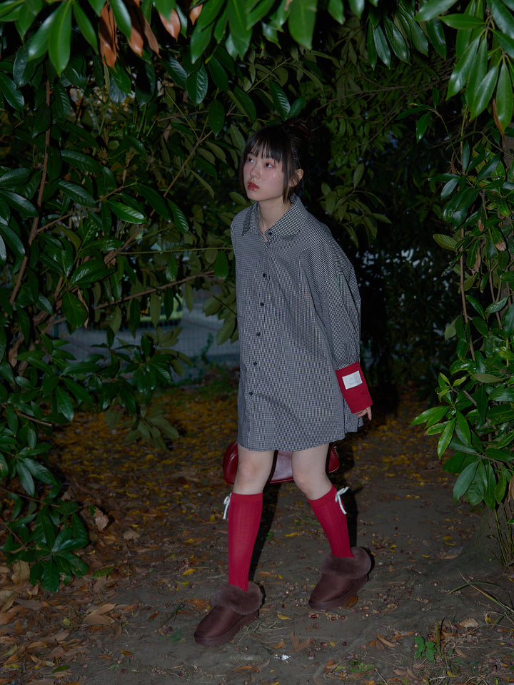 striped big sleeve shirt