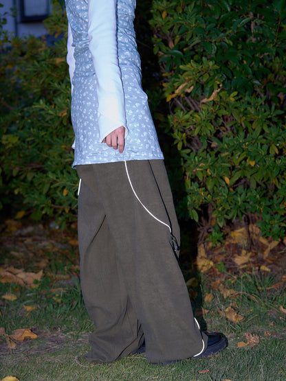 stitch line wide pants