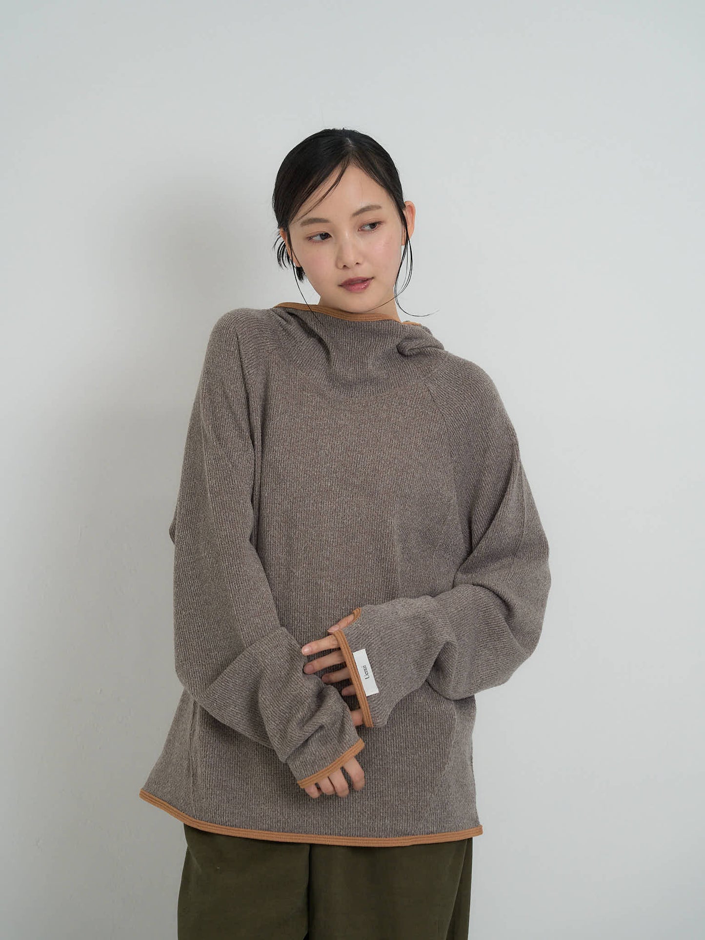 contrast trim ribbed foodie