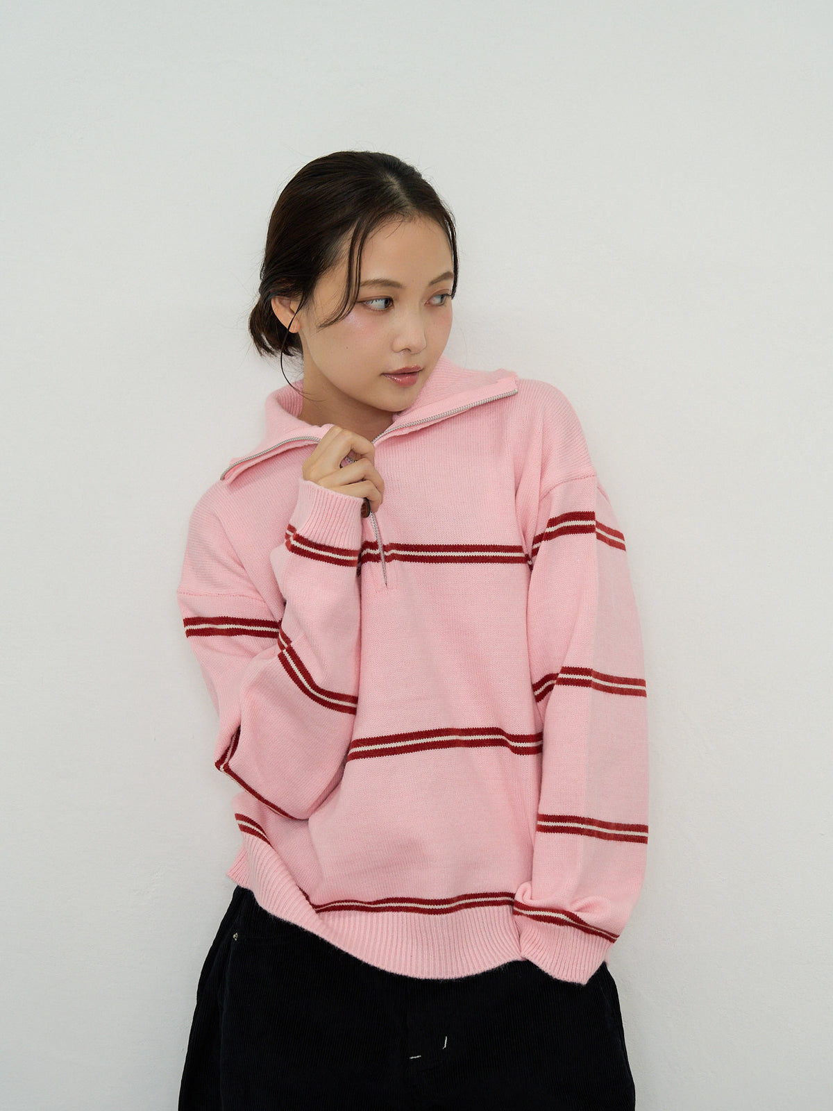 border half zip knit