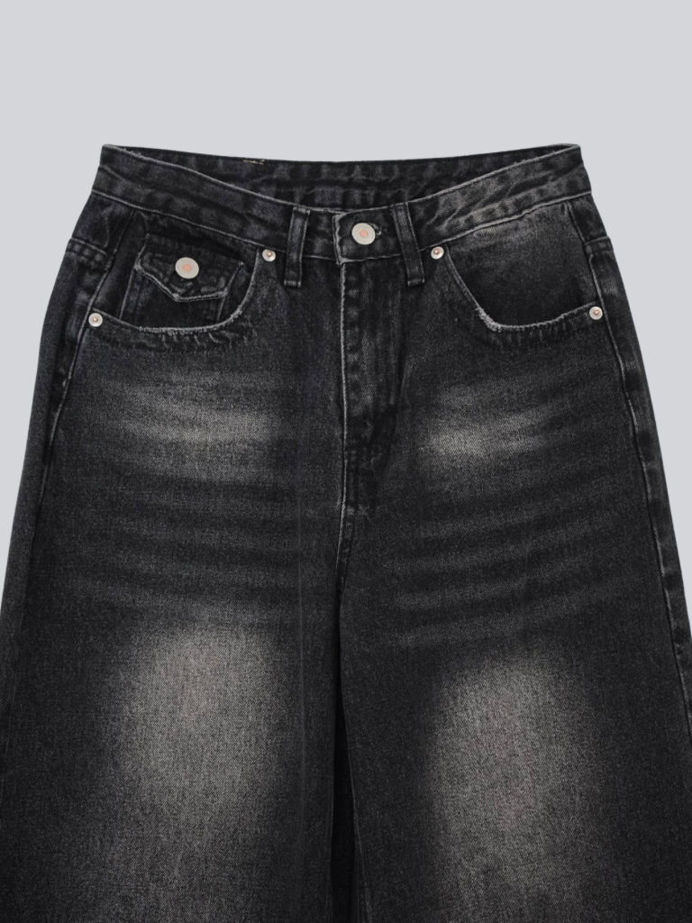 wide flap pocket denim