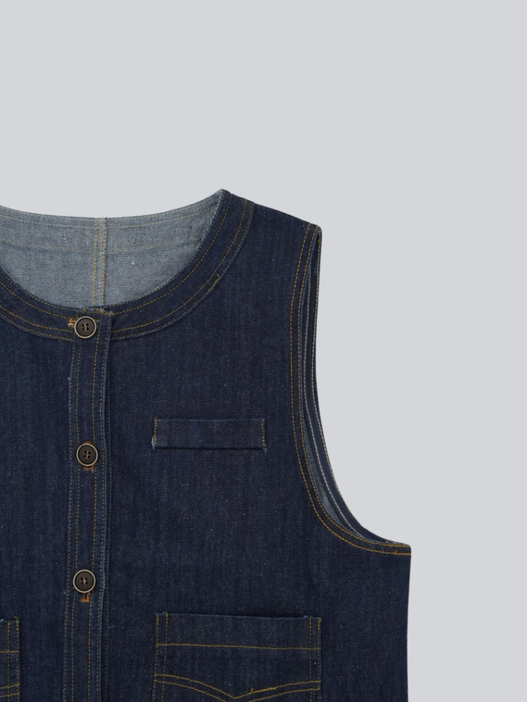 denim stitch vest