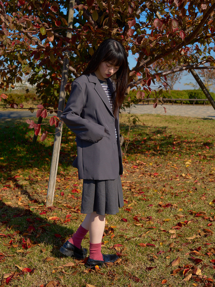 diagonal back slit jacket