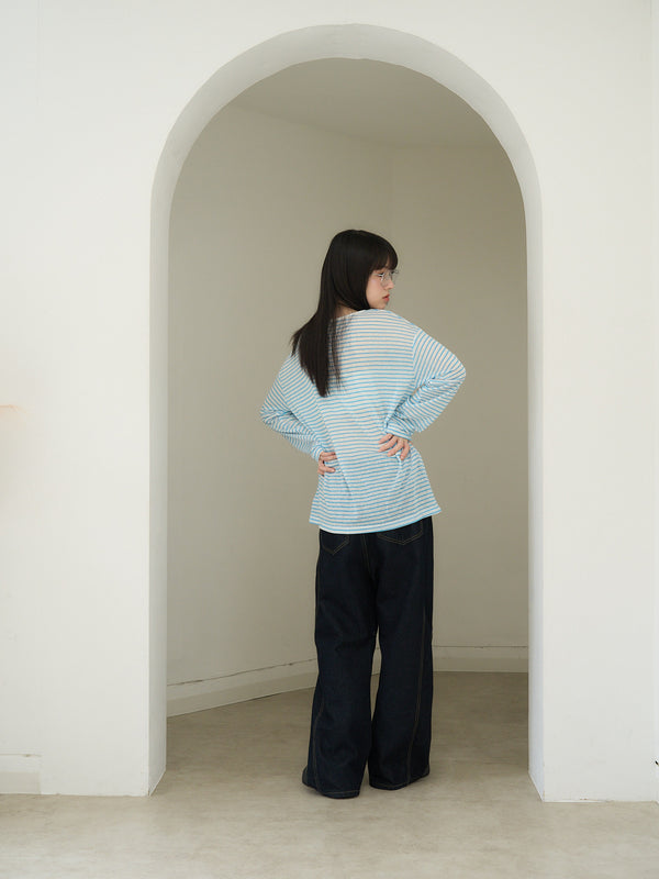 french border long sleeve knit