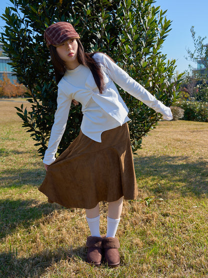 suede asym skirt
