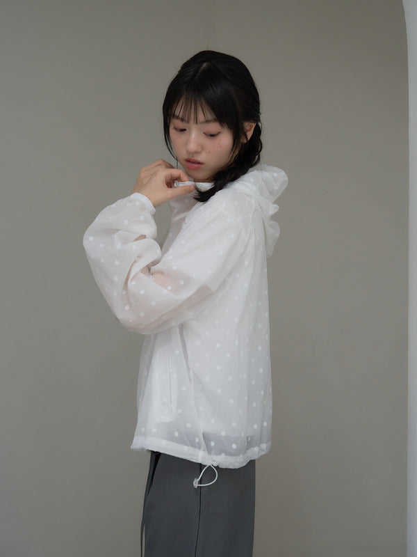 dot sheer hoodie