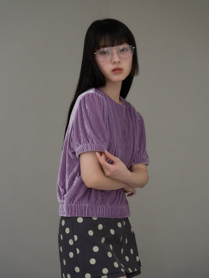 velour puff sleeve top