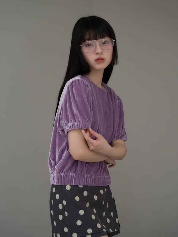 velour puff sleeve top