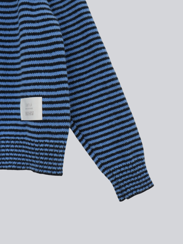 border knit zip hoodie