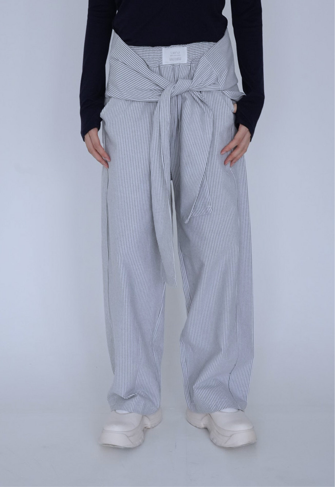 【8月26日発送予定】waist ribbon wide pants