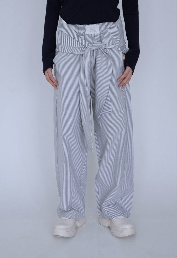 【8月26日発送予定】waist ribbon wide pants