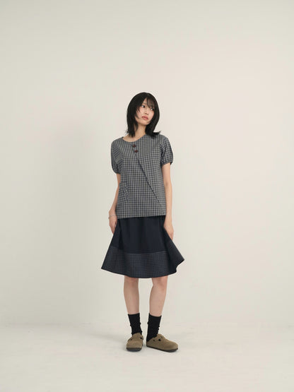 asymmetry check blouse