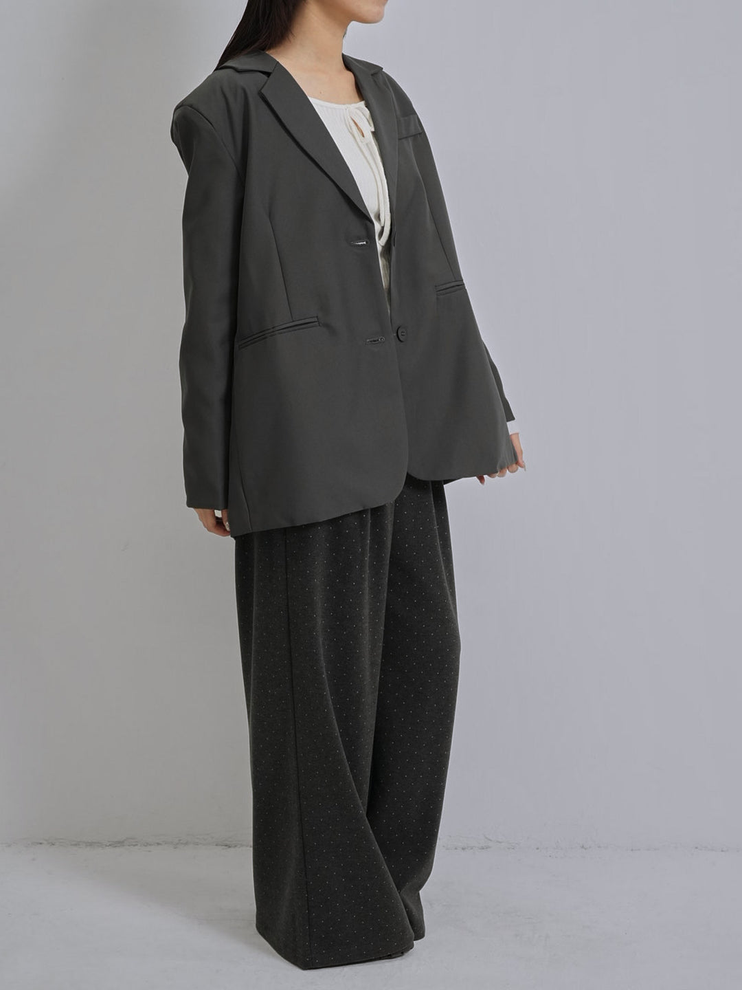 diagonal back slit jacket