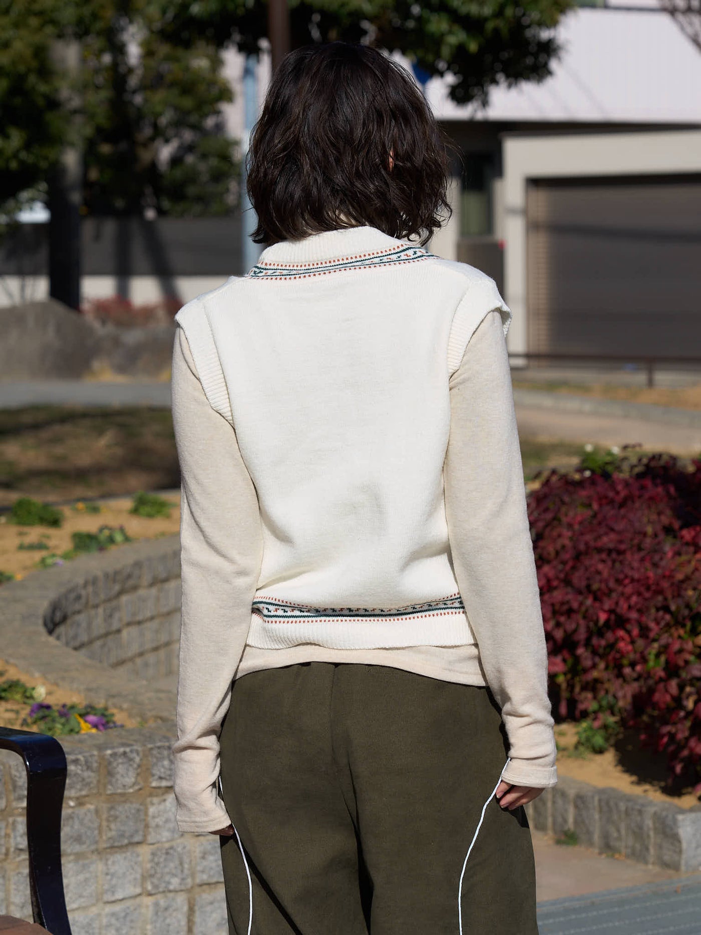 フレンチレトロ ニットベスト カジュアルガーリー レディース Uenui