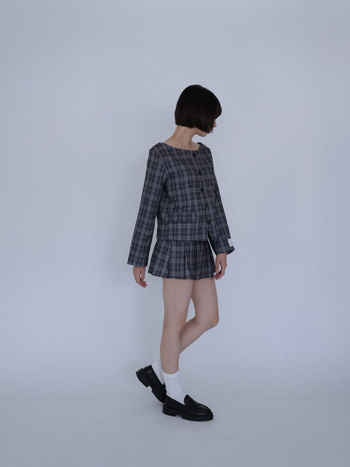 【8月26日発送予定】3piece check jacket and skirt