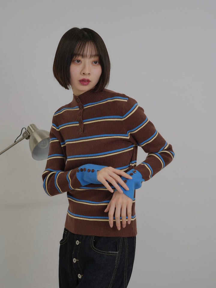 border rib knit  top