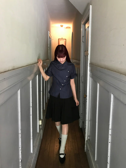 retro check button shirt