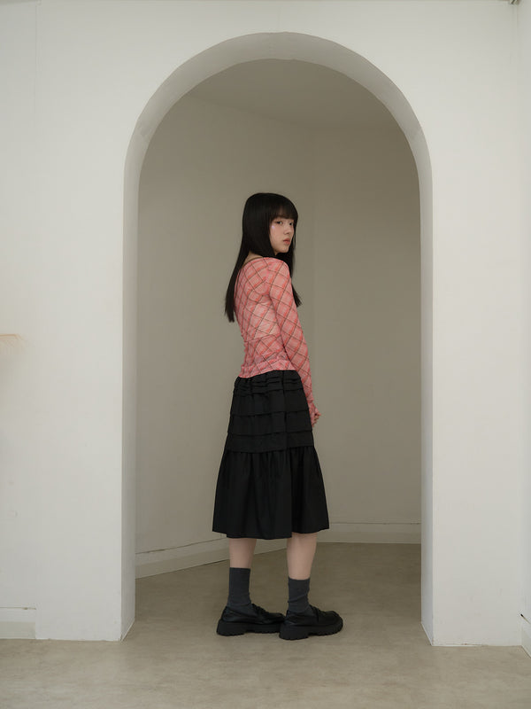 check slim long sleeve tee