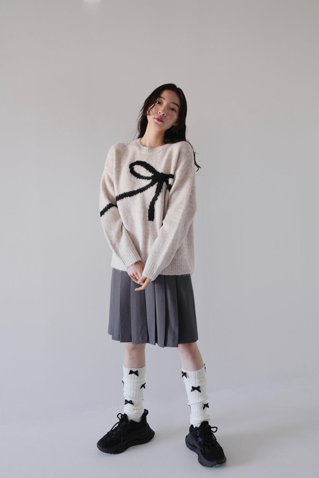 flow diagonally ribbon knit