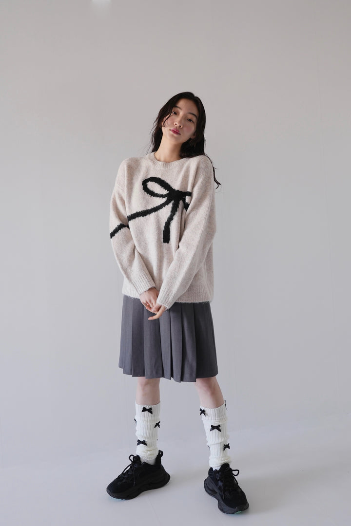 flow diagonally ribbon knit
