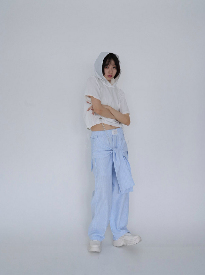 【8月26日発送予定】waist ribbon wide pants