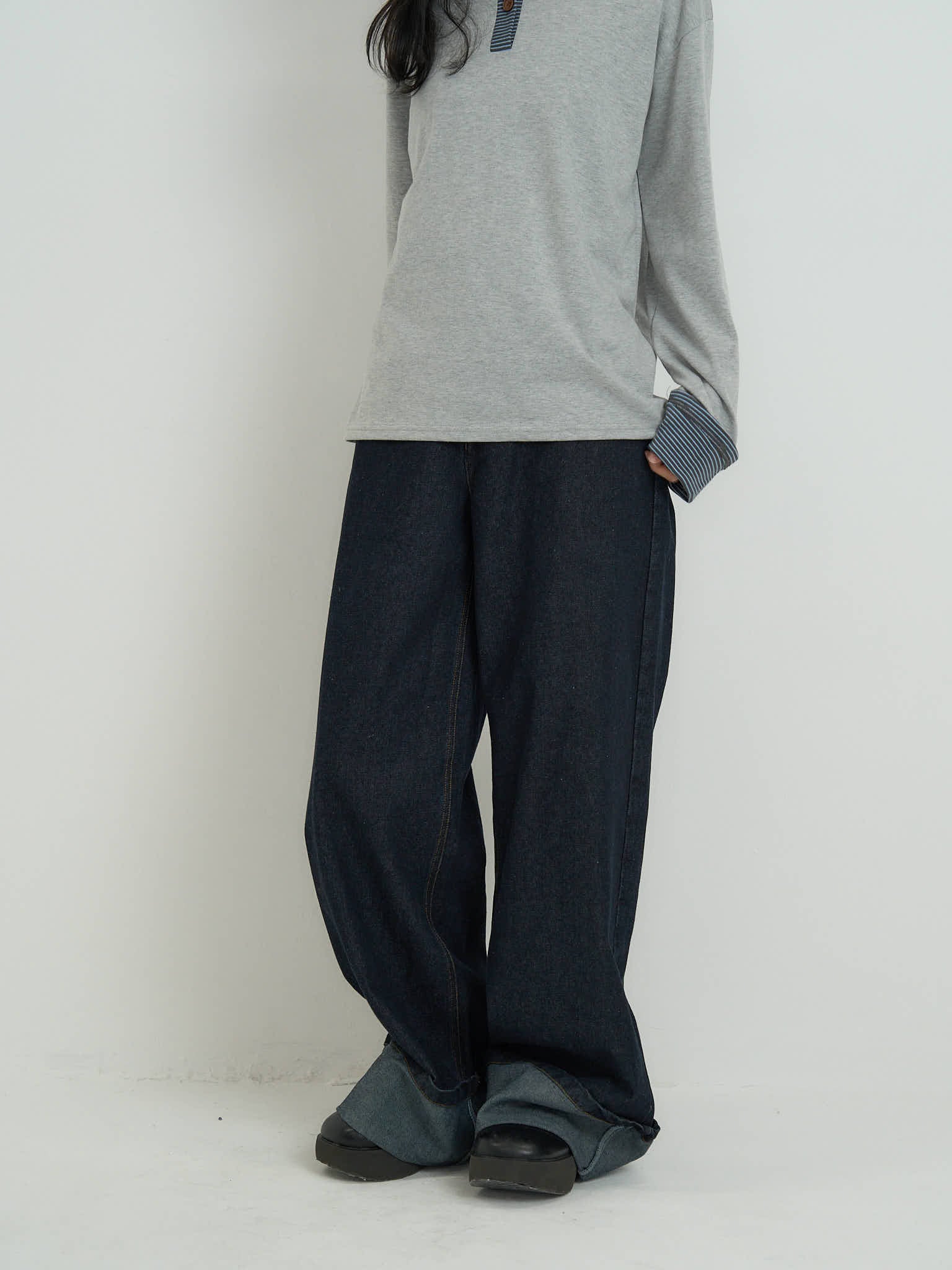 wide leg denim pants｜ハイウエストデニムパンツ｜uenui – Uenui