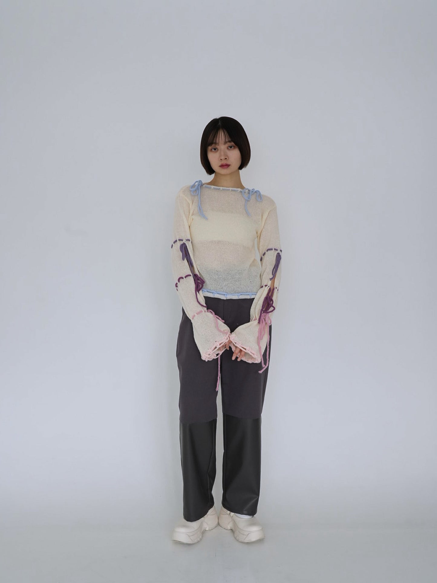 ribbon detail knit top