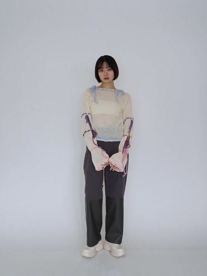 ribbon detail knit top