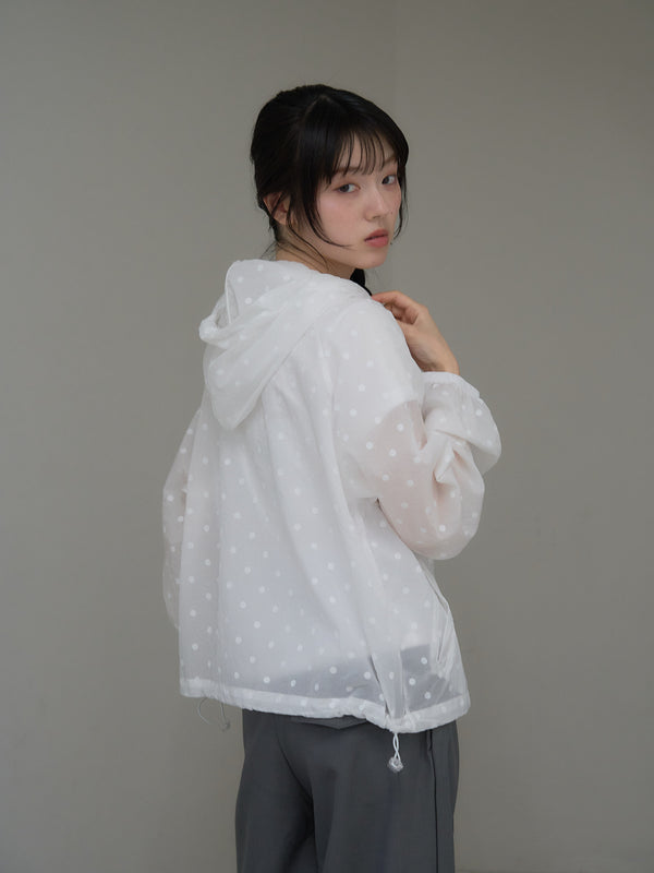 dot sheer hoodie