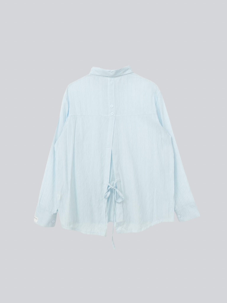 crinkle ribbon long sleeve shirt
