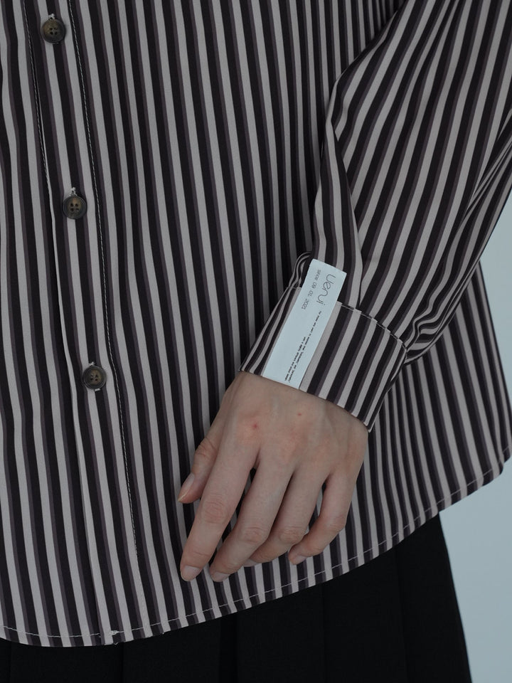 【8月26日発送予定】asymmetric stripe shirt