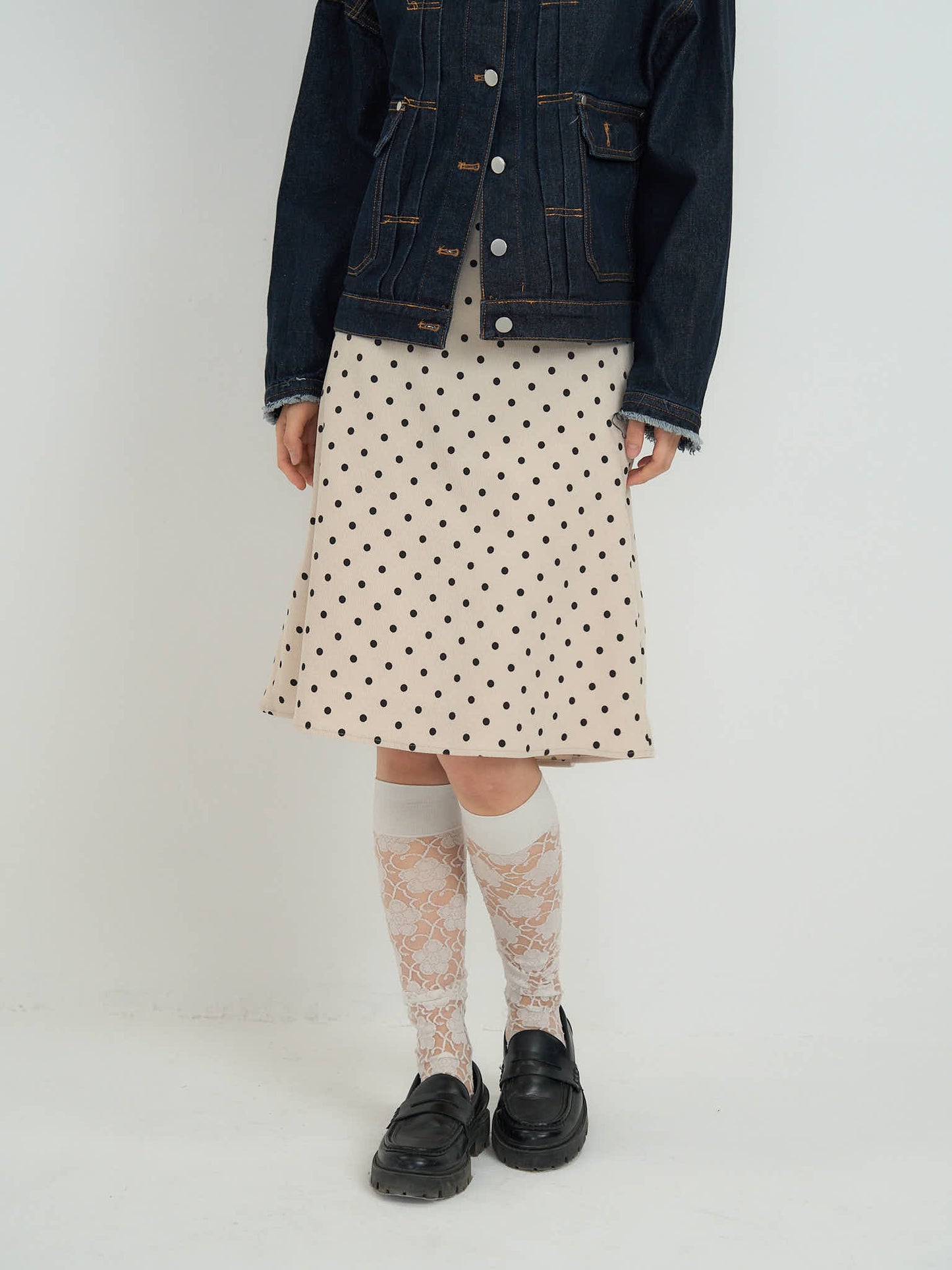 polka dot  midi skirt