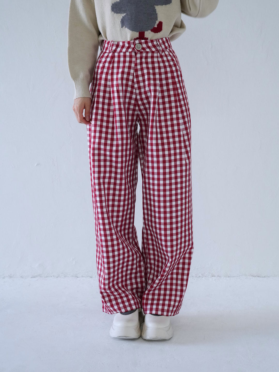 【 10月上旬発送予定 】gingham check wide pants