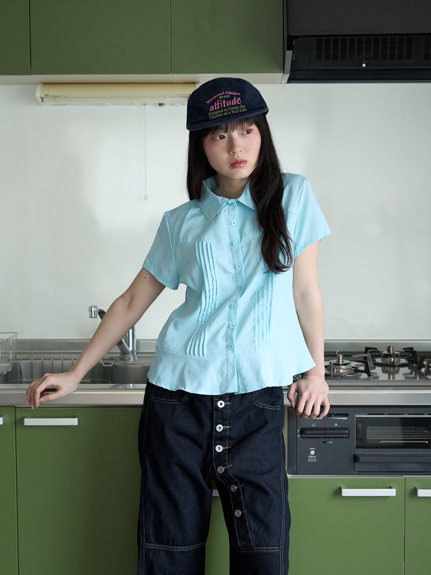 ピンタック 半袖シャツ 大人カジュアル レディース Uenui