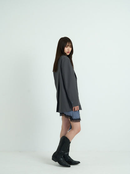 diagonal back slit jacket