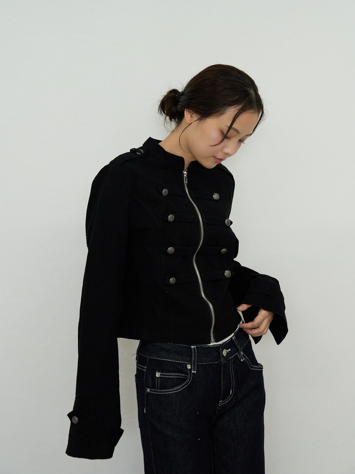 napoleon button short jacket